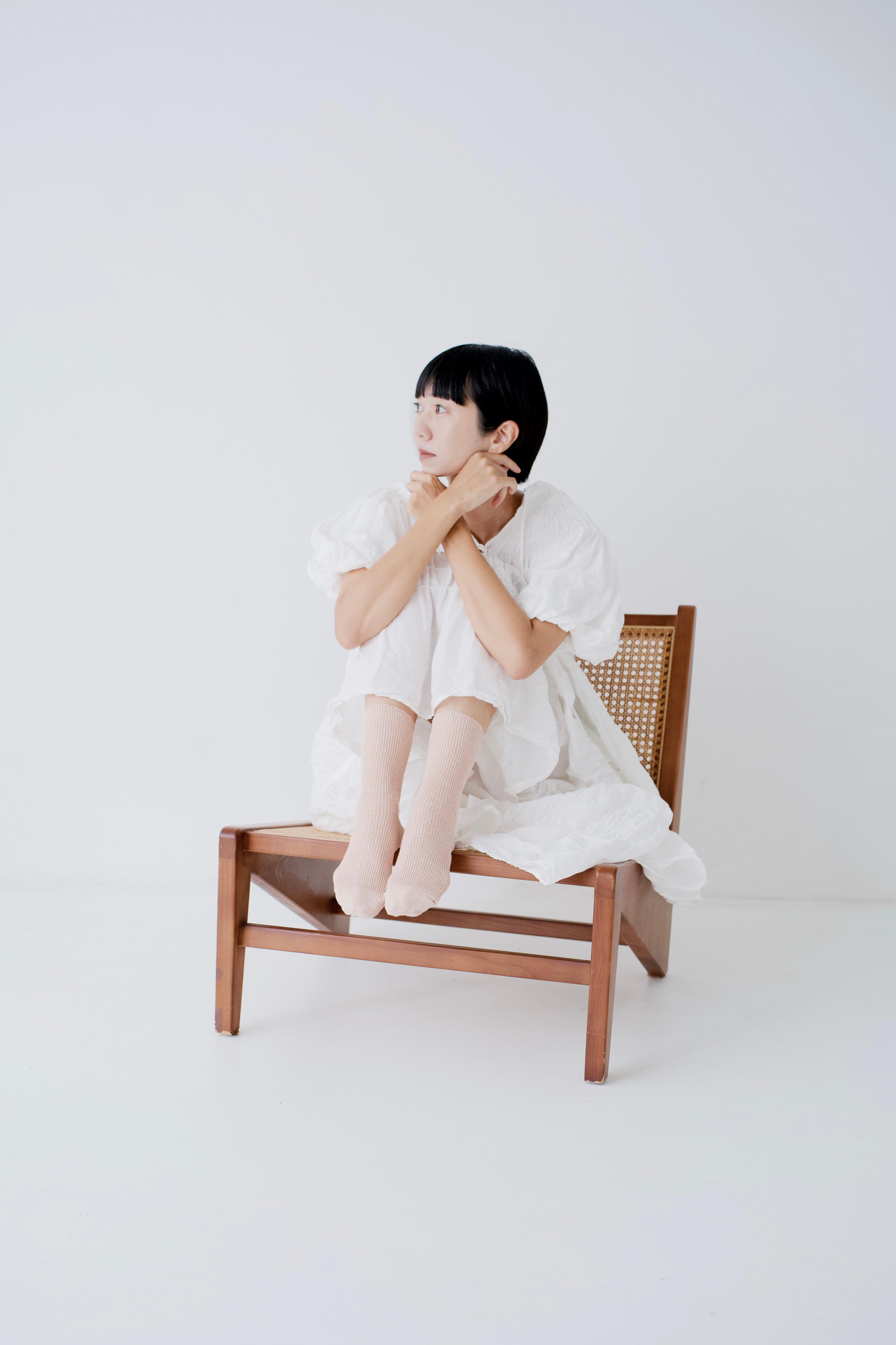 hakne Linen ribbed socks