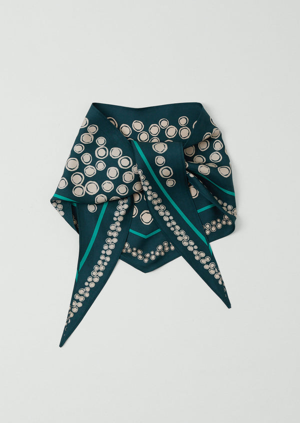 TOAST - Spotted Carapace Print Silk Bandana - BEETLE GREEN