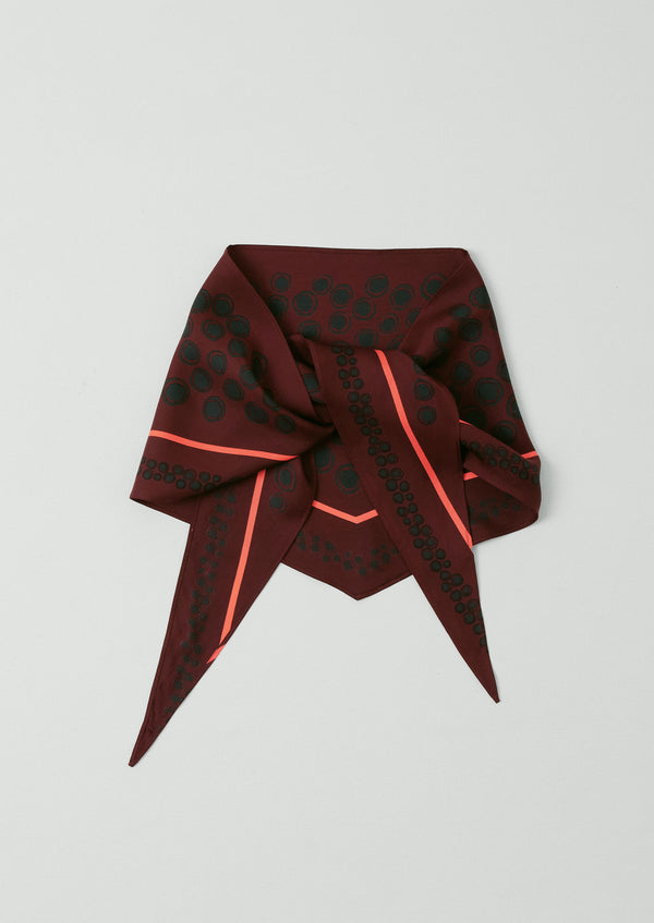 TOAST - Spotted Carapace Print Silk Bandana - RUBY RED