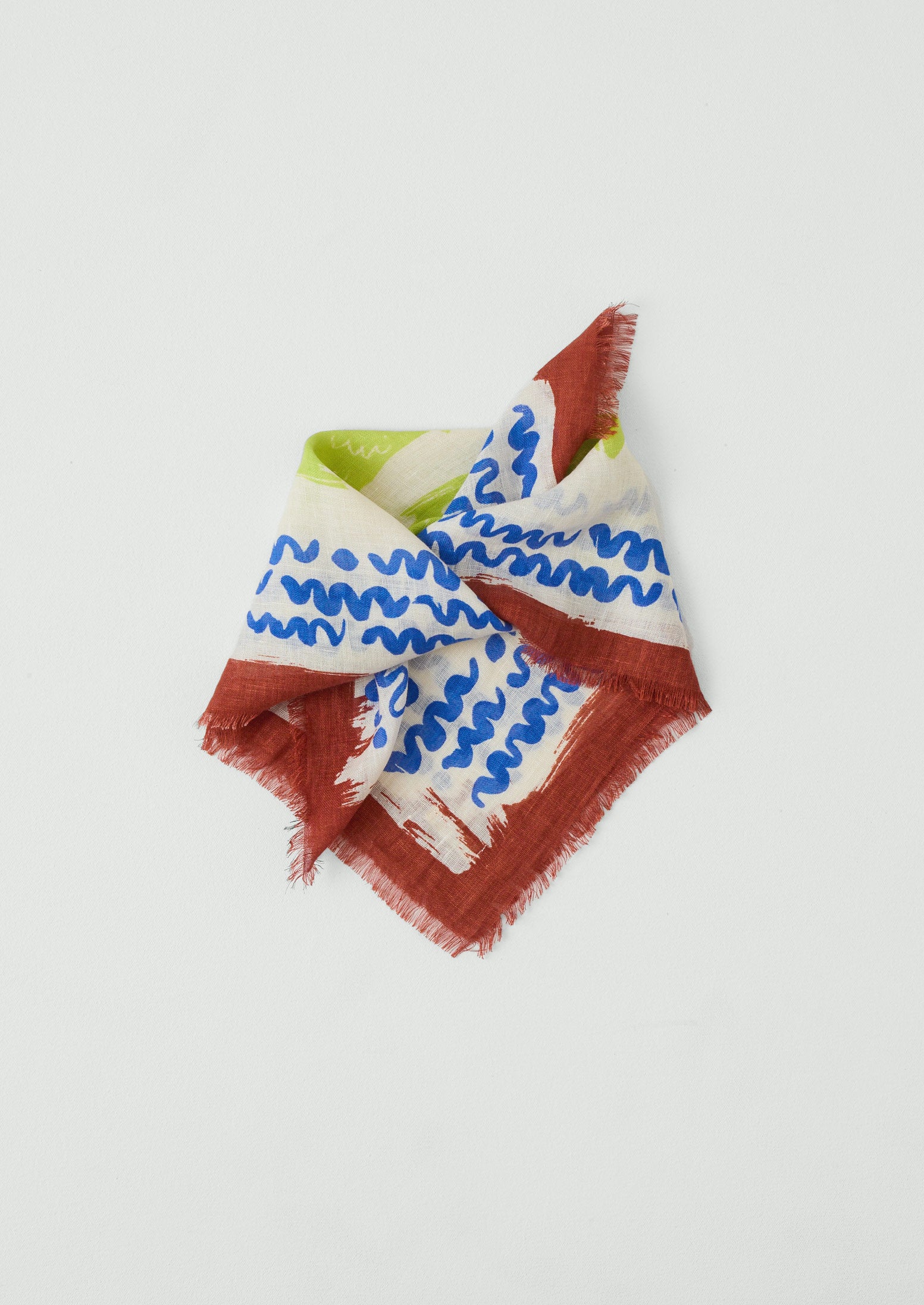 Market Fish Linen Bandana - Ecru