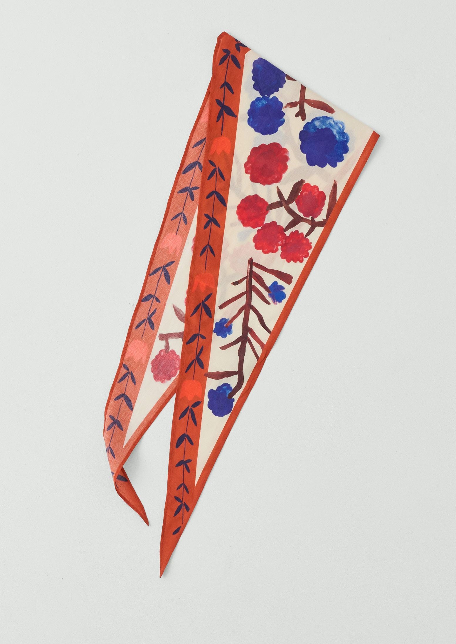 Flower Crown Print Triangle Bandana - Cobalt