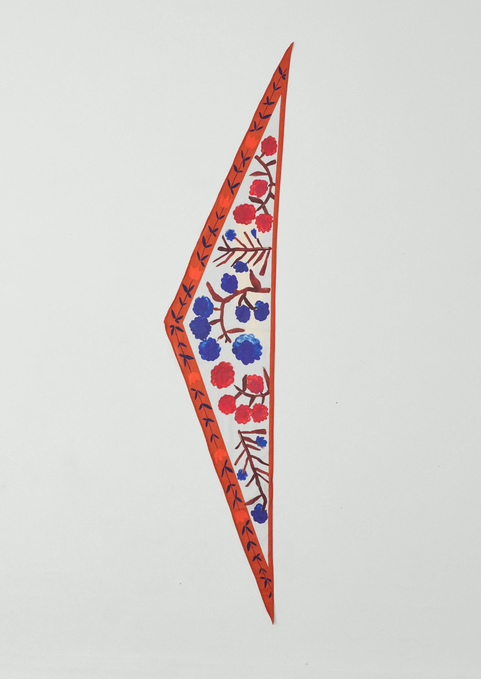 Flower Crown Print Triangle Bandana - Cobalt