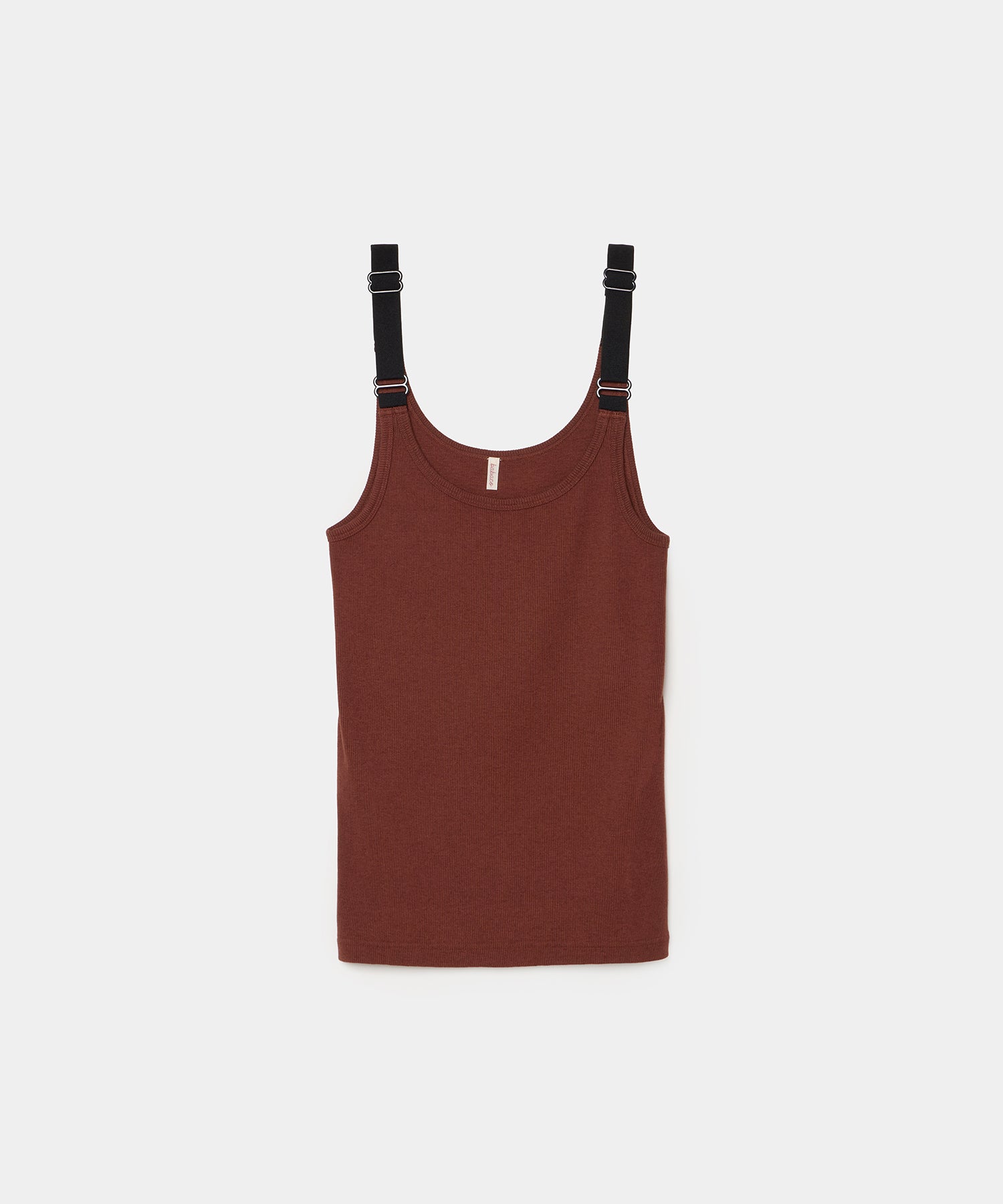 Cotton/Silk Camisole - Brown w/Black Straps