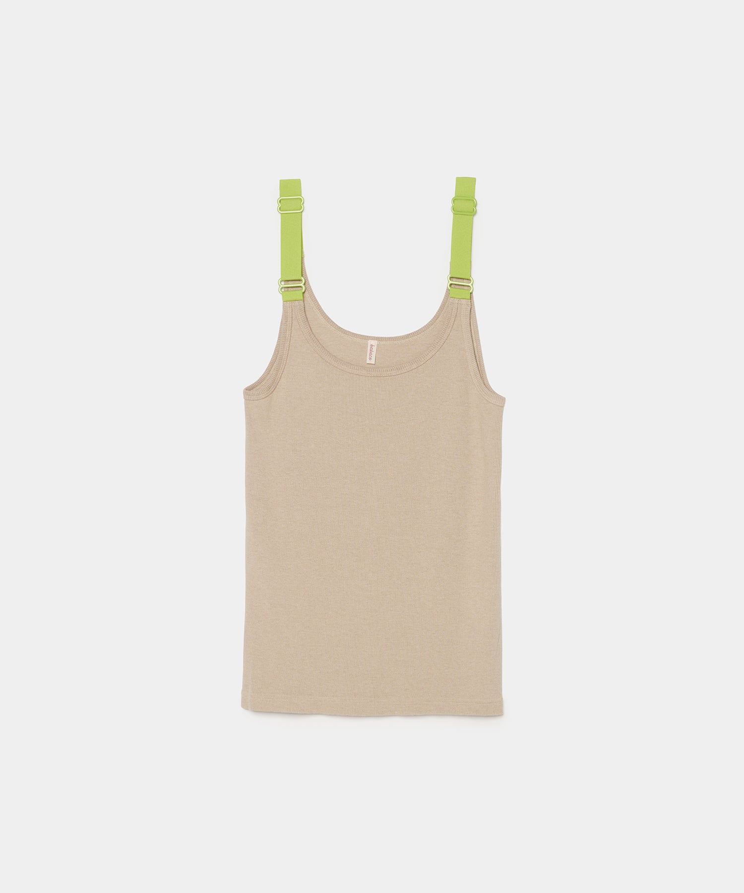 Cotton/Silk Camisole - Sand w/lime straps