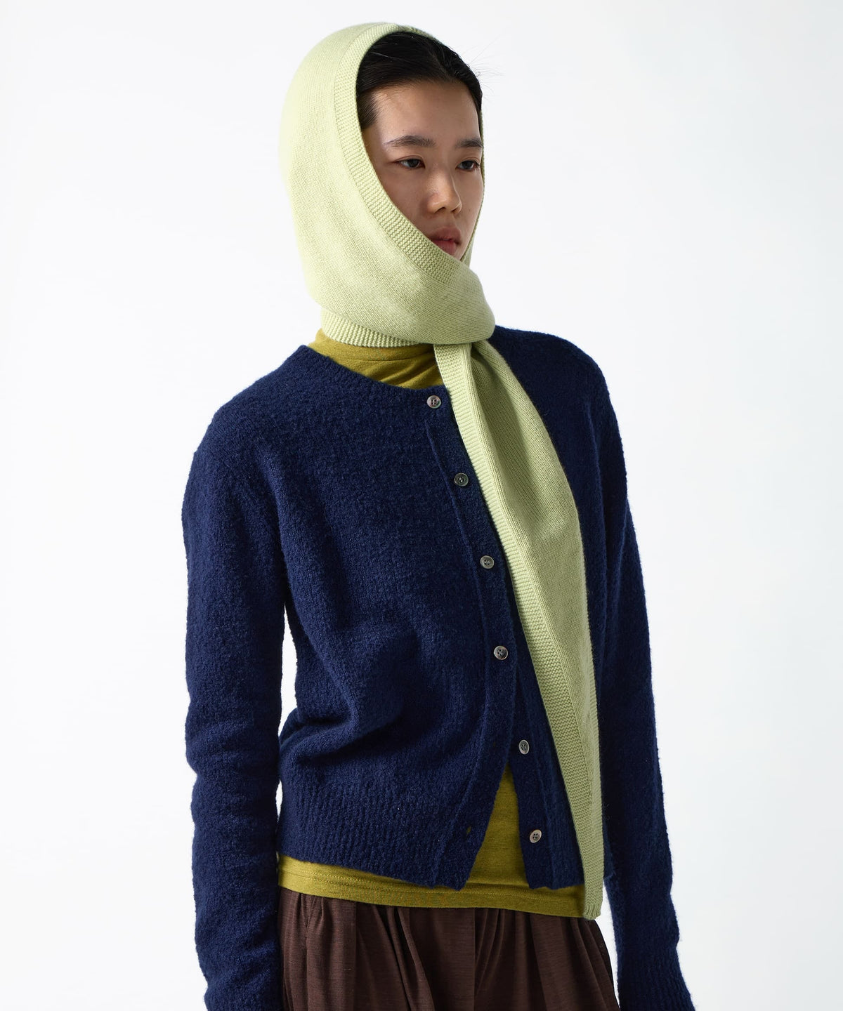 Cashmere Hood Scarf - Mint Green