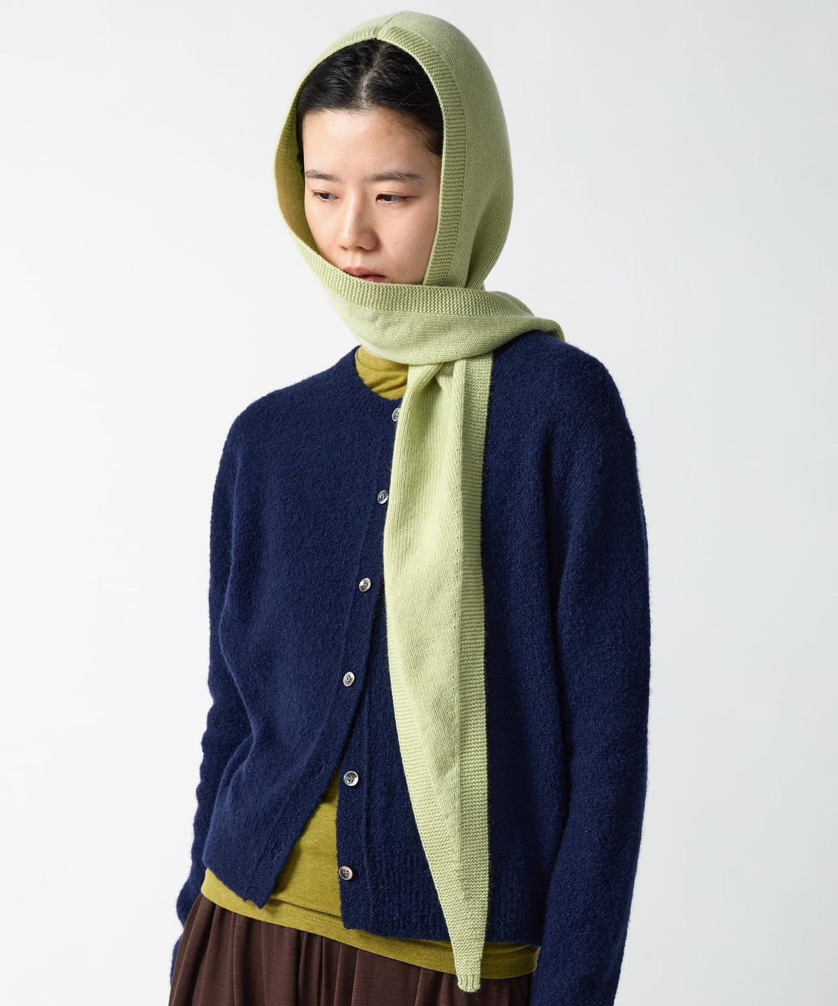 Cashmere Hood Scarf - Mint Green