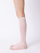 BABACO - Floral Lace Knee High Socks - LIGHT PINK