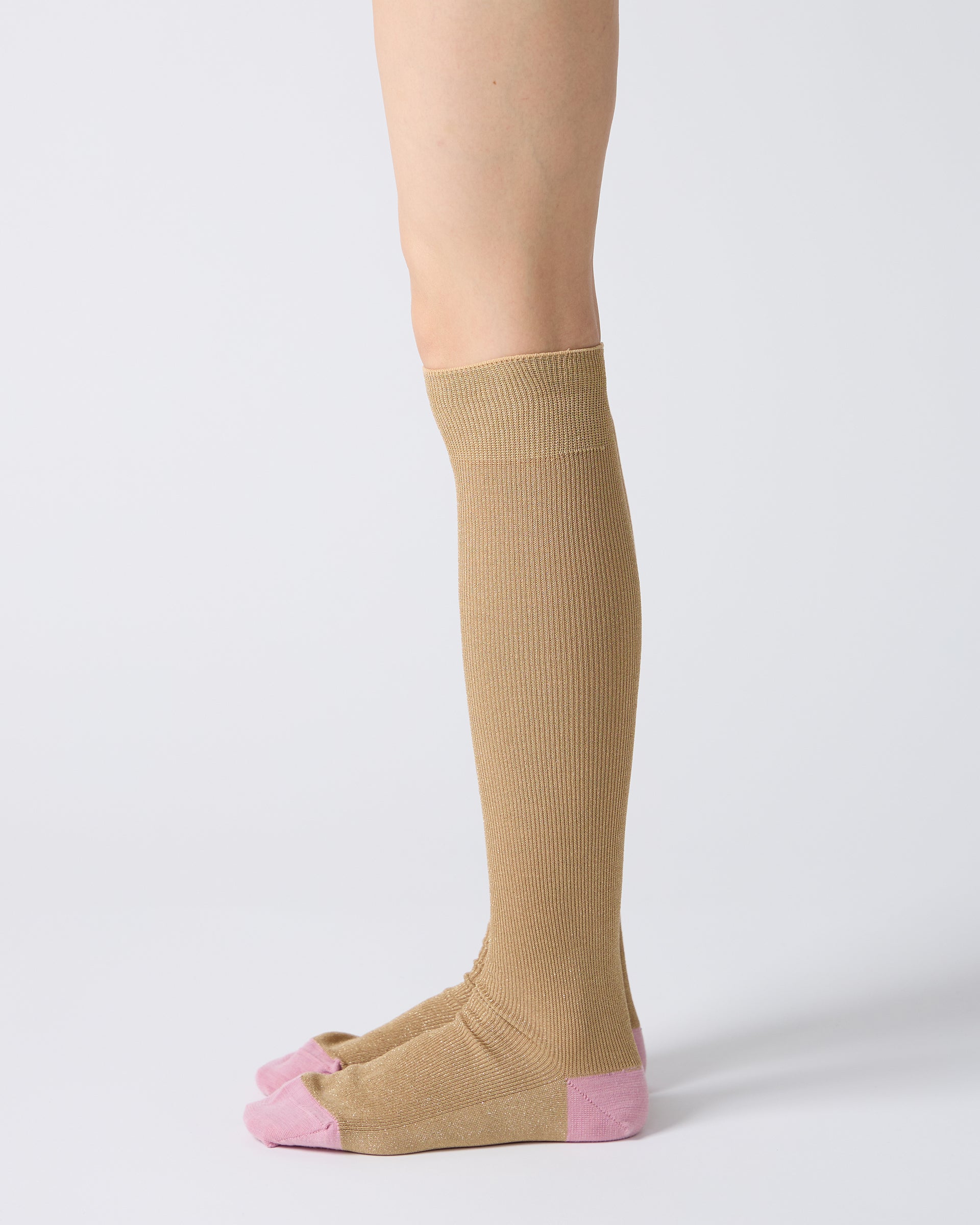 BABACO - LUREX FINE RIBBED KNEE HIGHS