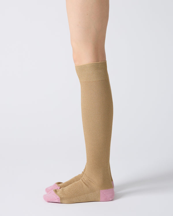 BABACO - LUREX FINE RIBBED KNEE HIGHS