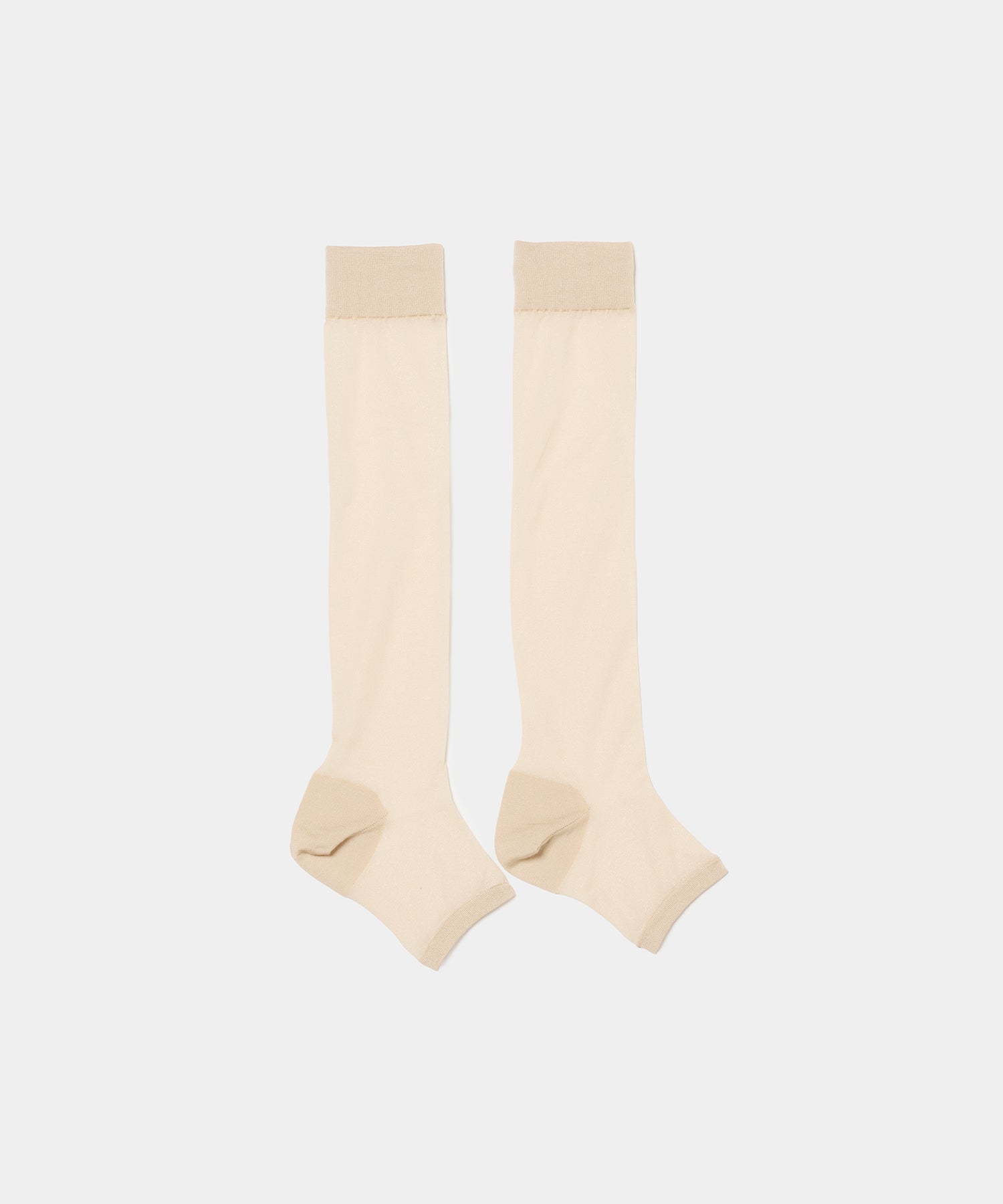 Toeless Sheer Knee High Socks - Ivory