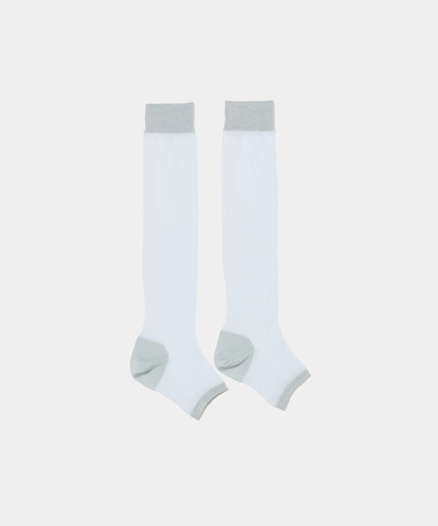 Toeless Sheer Knee High Socks - Light Blue
