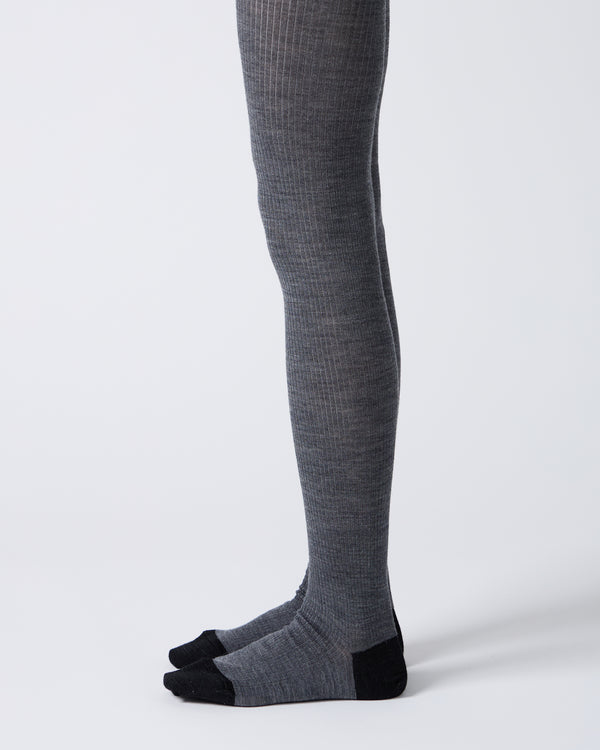 BABACO - RIBBED TIGHTS - CHARCOAL
