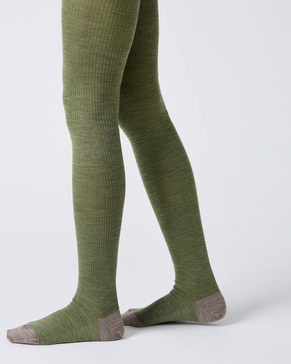 BABACO - RIBBED TIGHTS - OLIVE