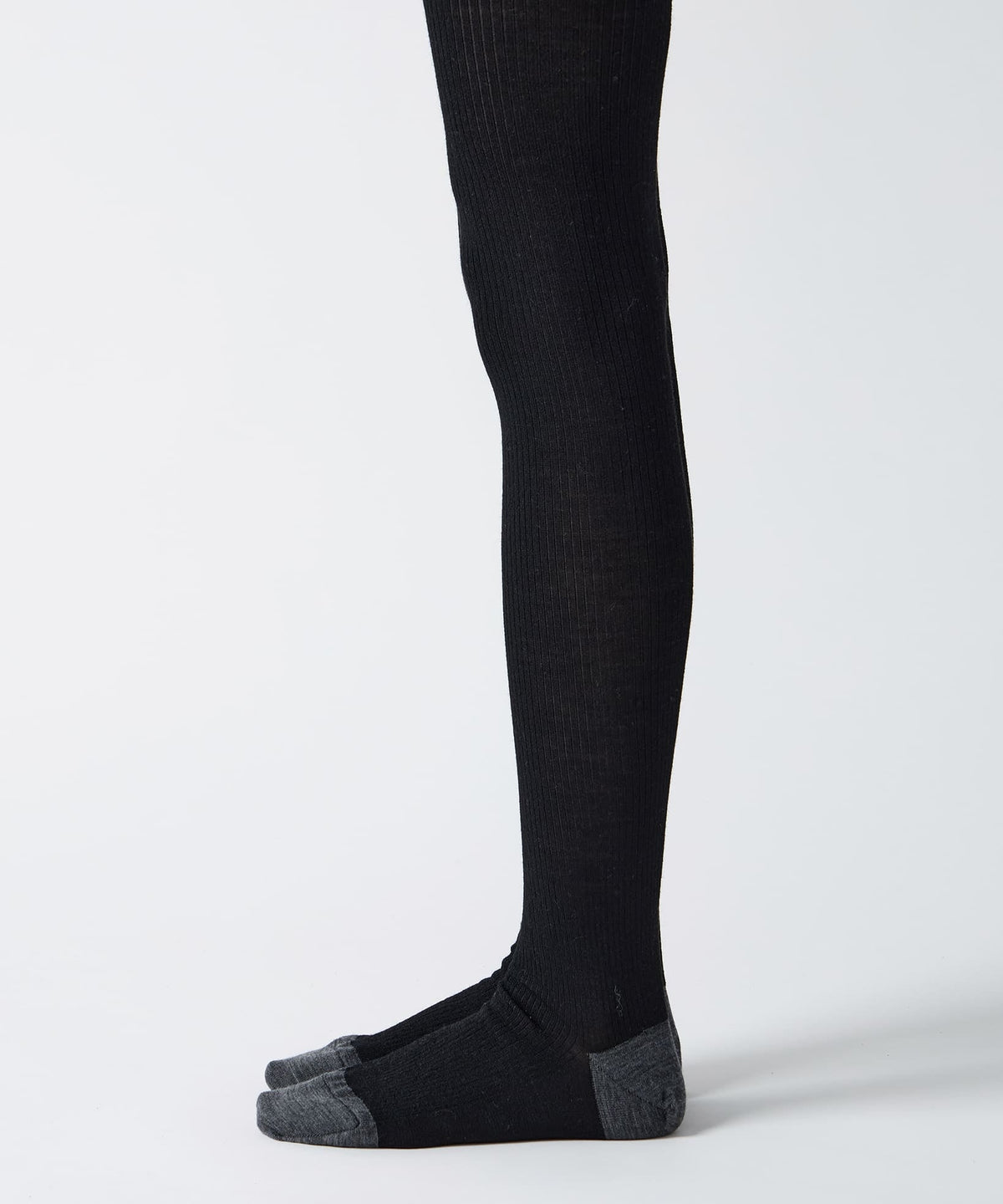 Ribbed Wool Tights - Black