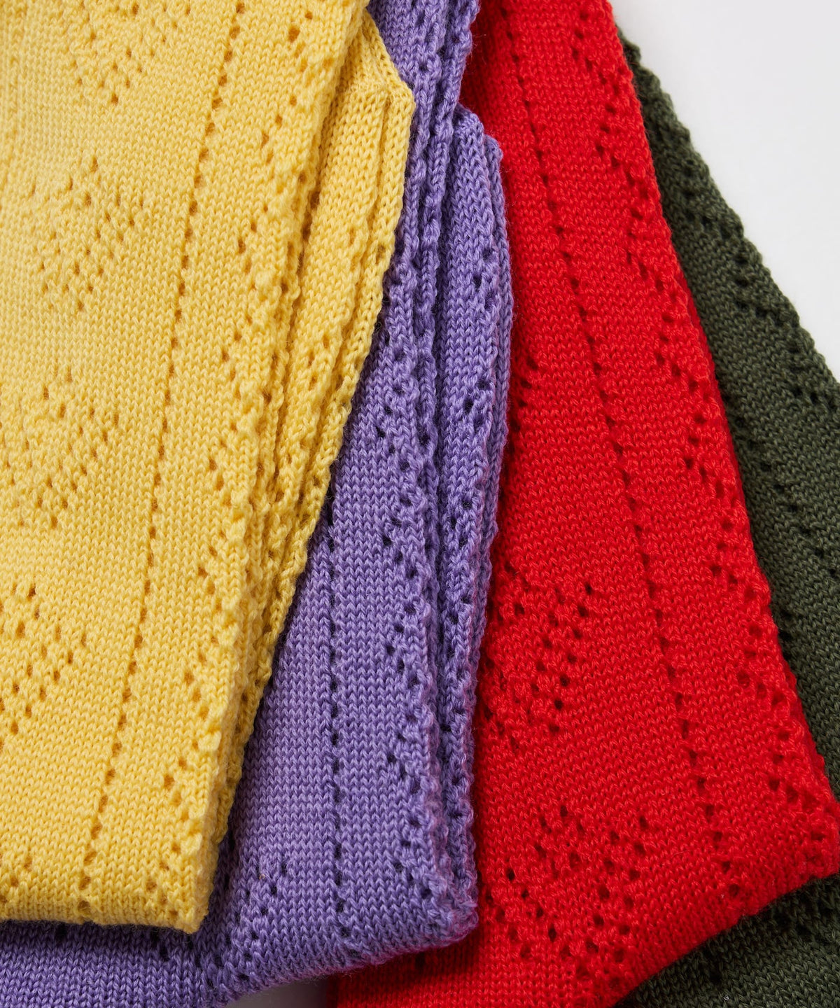 Eyelet Knee High Socks - Yellow