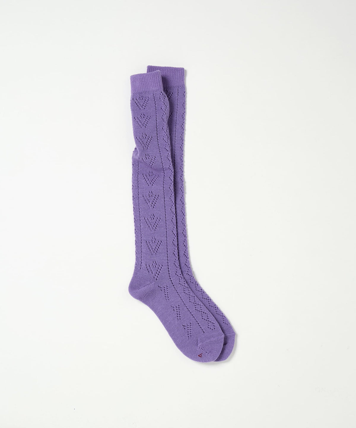 Eyelet Knee High Socks - Lavender
