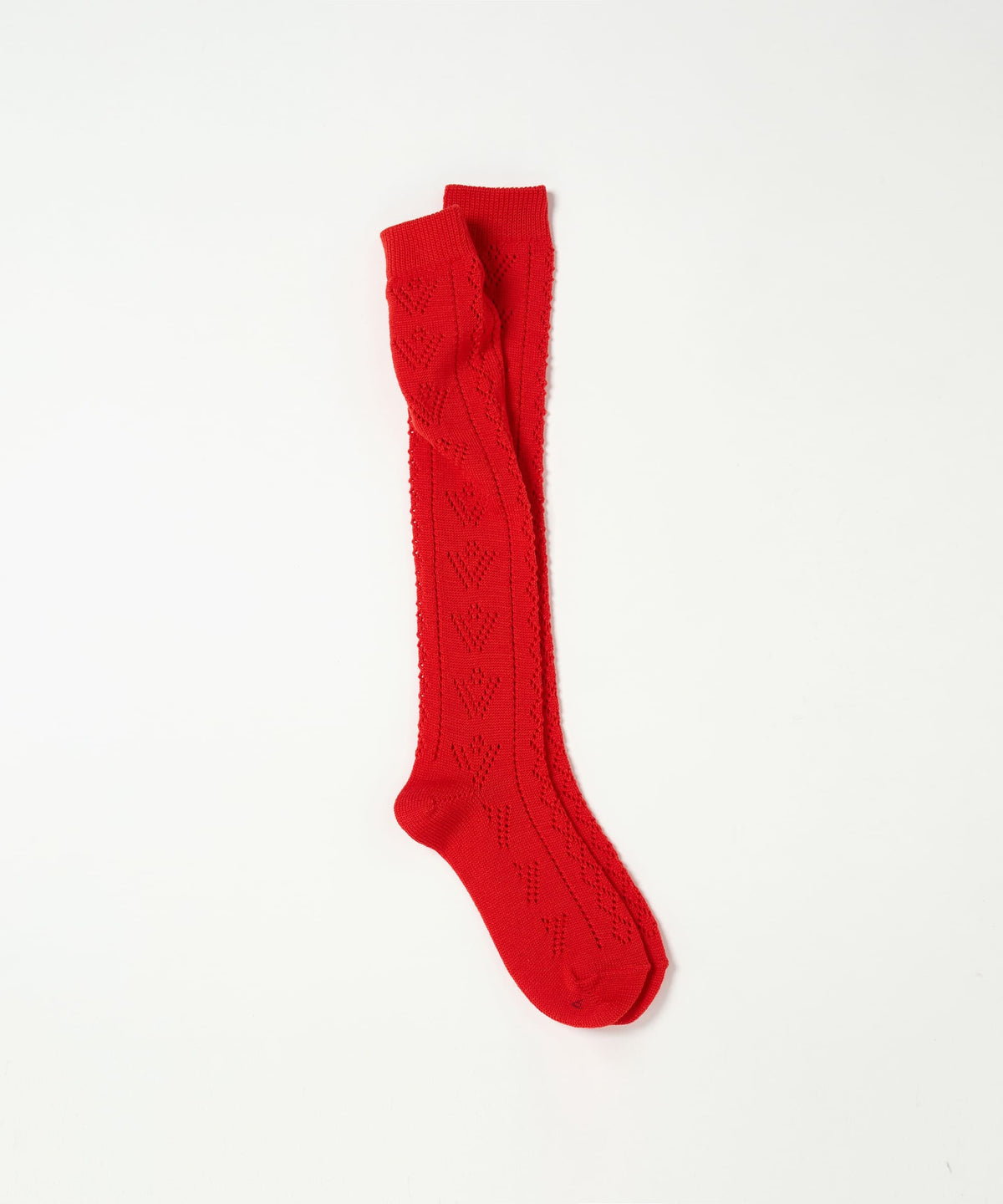 Eyelet Knee High Socks - Tomato