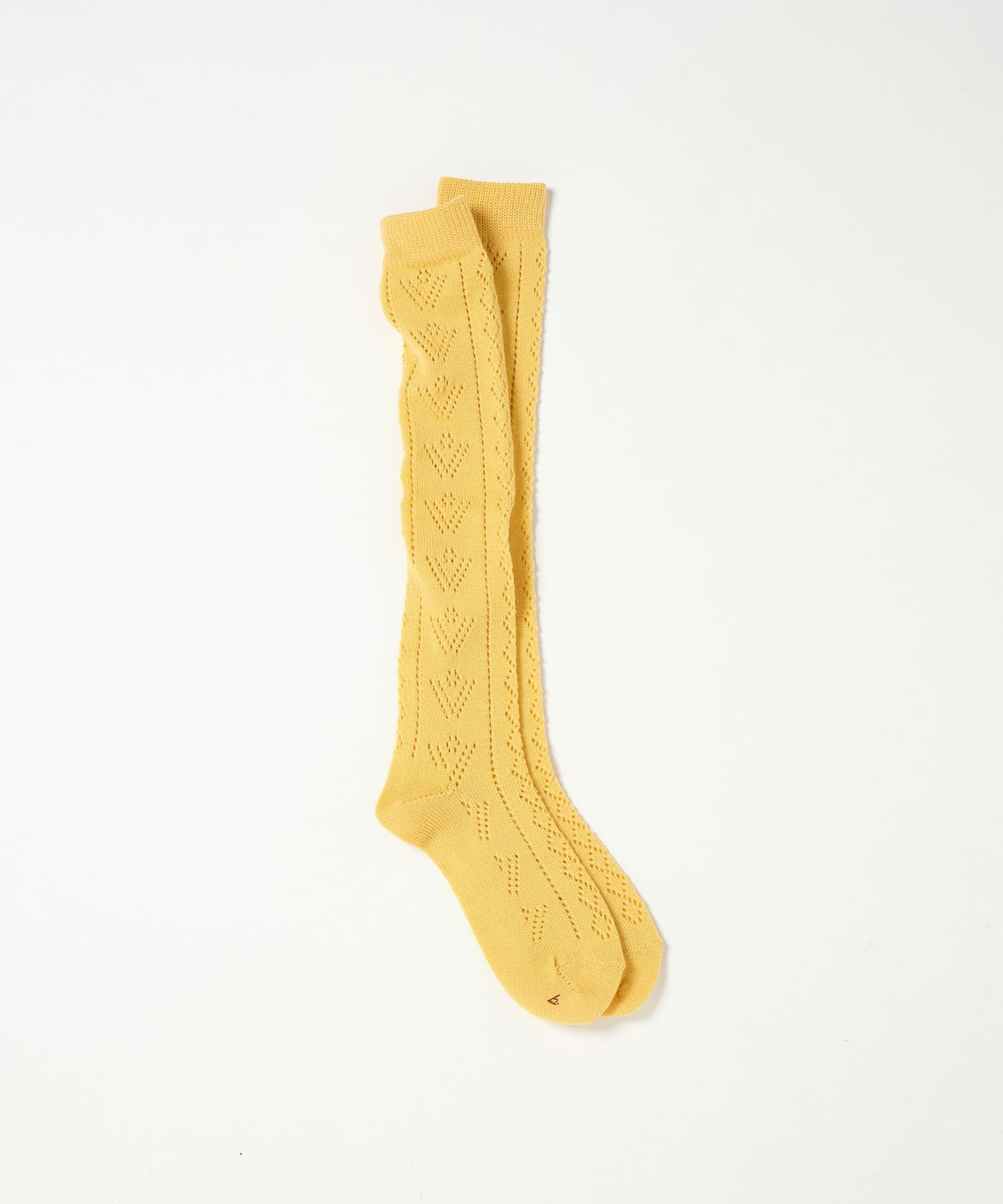 Eyelet Knee High Socks - Yellow