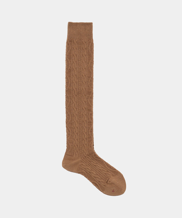 BABACO - CABLE KNEE HIGH SOCKS - CARAMEL