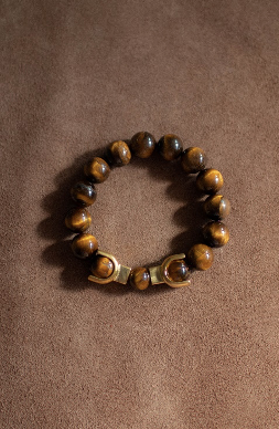 LEPAGON - BRACELET - TIGER EYE + BRASS