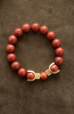 LEPAGON - BRACELET - RED JASPER + BRASS