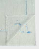 Air Throw Blanket - Natural White w/Blue