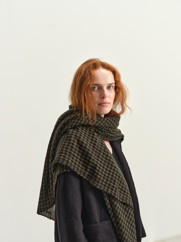 APUNTOB - CASHMERE SCARF - P1921/TS934 - KHAKI/BLACK