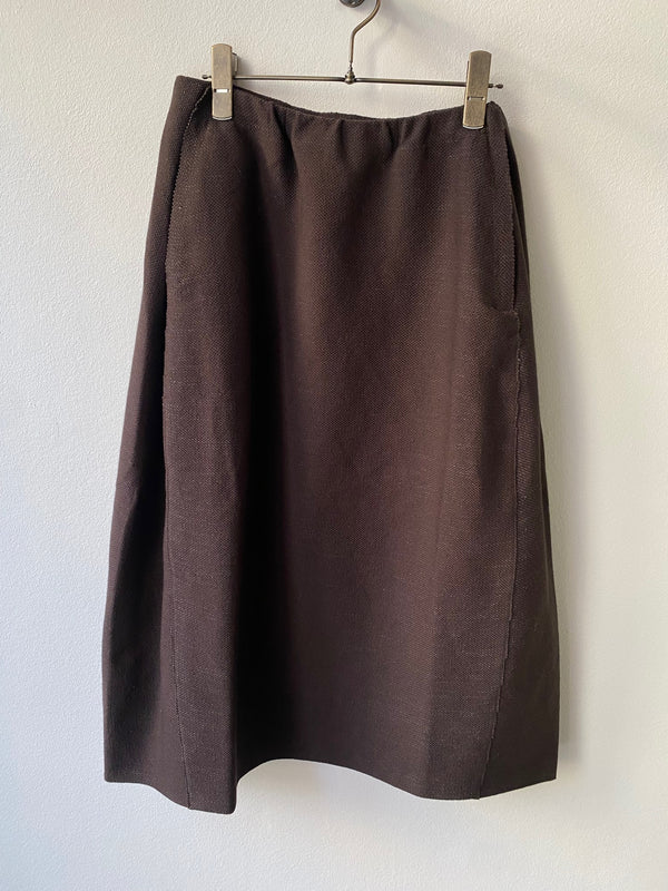 BOBOUTIC - 4834 IL FOGLIO LISCIO SKIRT - COFFEE