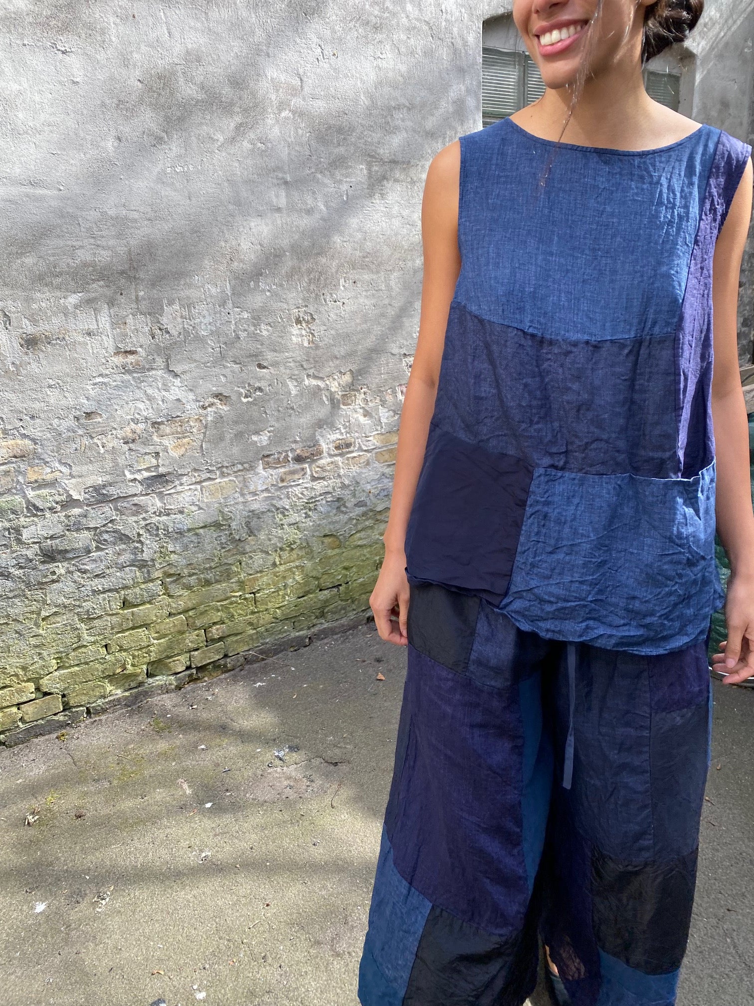 RISA NAKAMURA - MATSUKAZE PATCHWORK NO-SLEEVE TOP