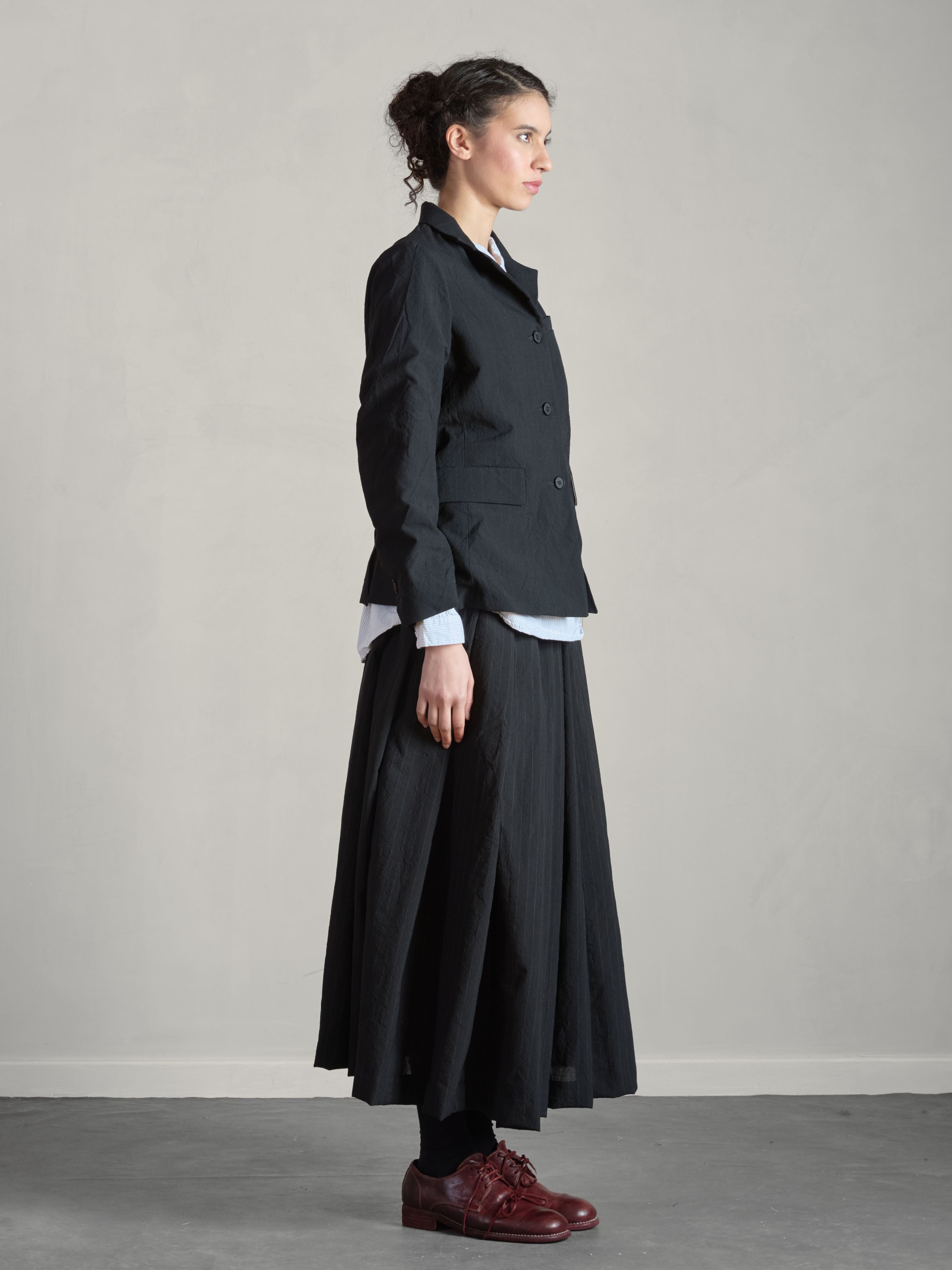 Giuilia Jacket - Black Stripe Wool