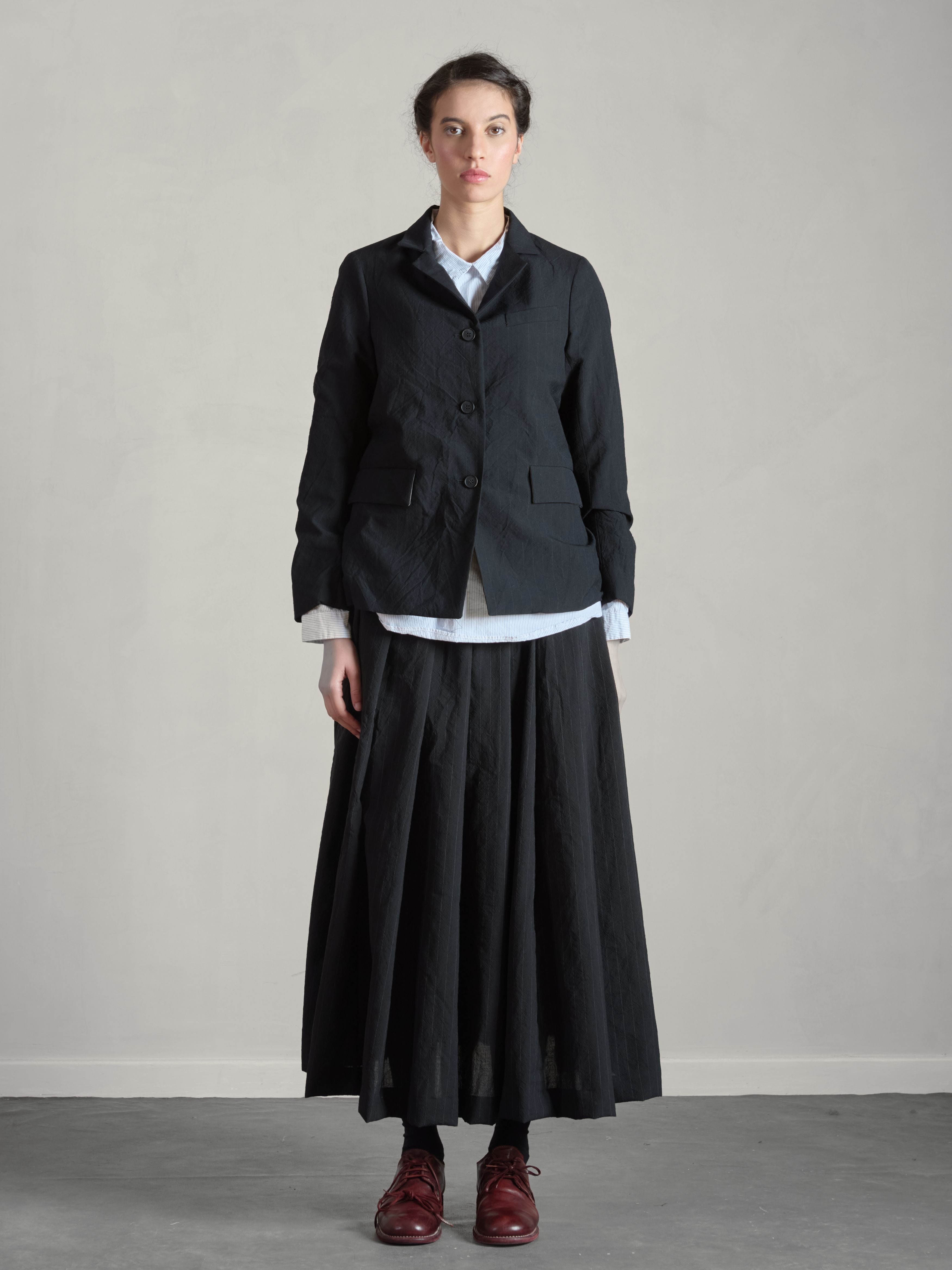 Giuilia Jacket - Black Stripe Wool