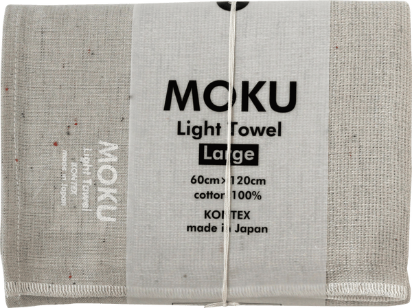 The Moku multi-purpose towel by Kontex is exceptionally light weight and has a super absorbent textured weave. The Large size is perfect to bring for the gym,  yoga or sauna.