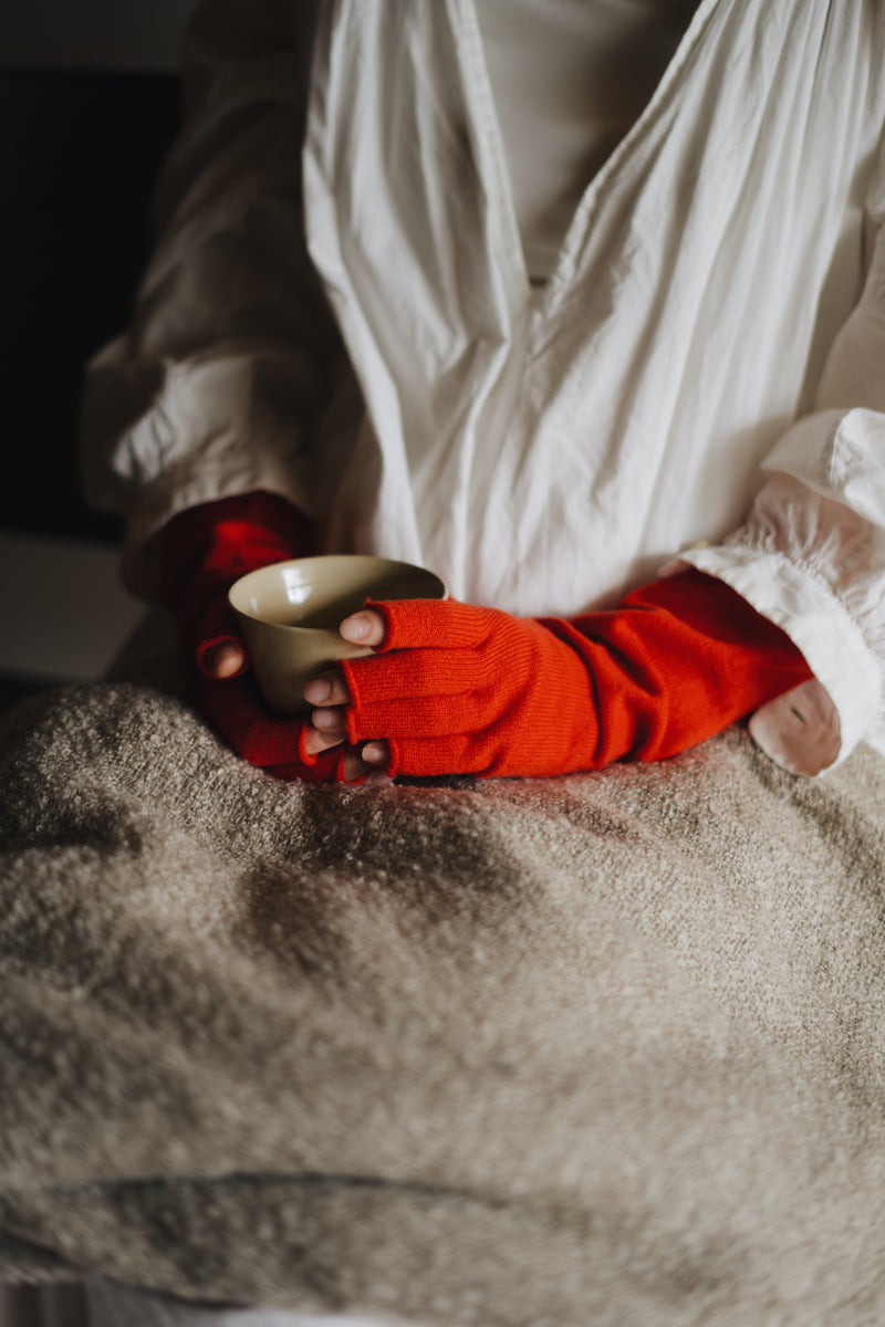 Merino Wool Tipless Long Gloves
