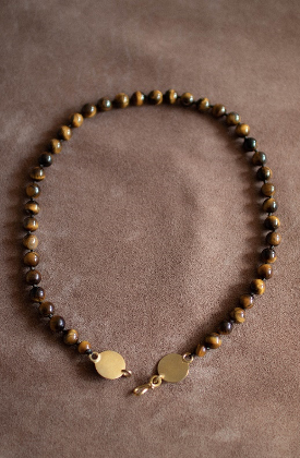 LEPAGON - TIGER EYE + BRASS NECKLACE