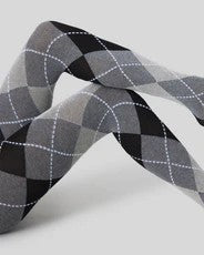 SWEDISH STOCKINGS - HARRIET COTTON ARGYLE TIGHTS - GREY