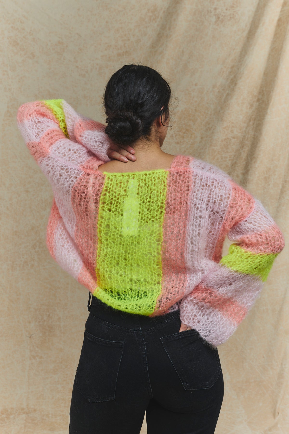 Bomm Handknit Sweater - Rose/Yellow