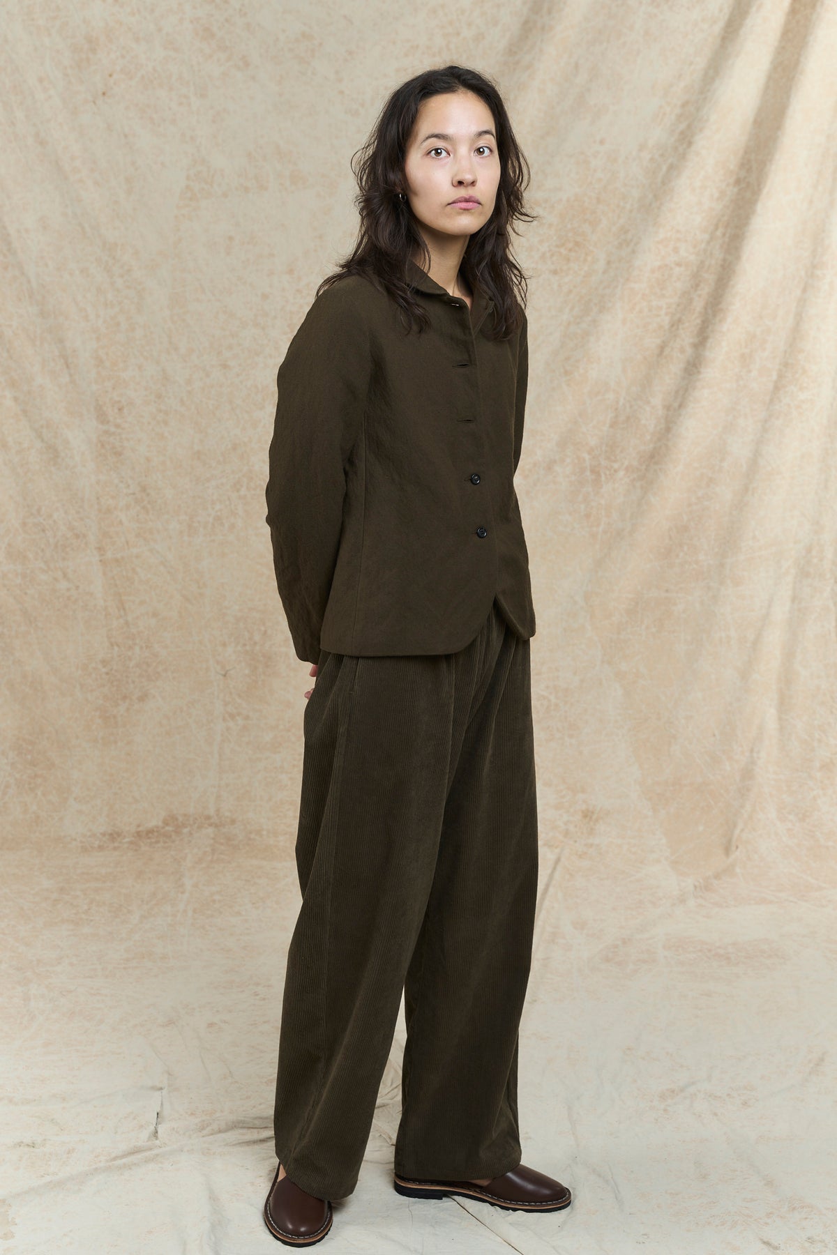 Wide Cord Trousers - P20161/TS1013 - Military