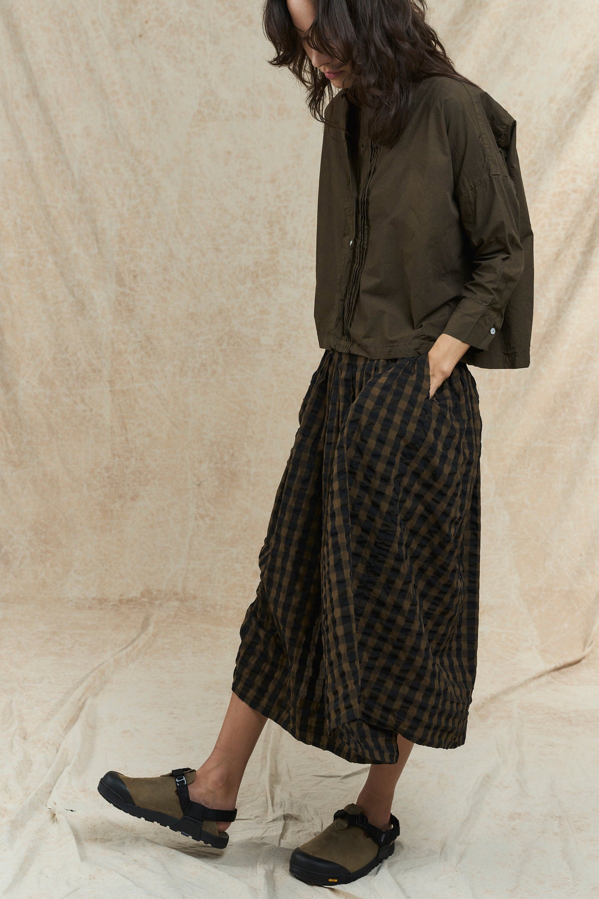Willow Skirt - Gingham Cotton - Bistre