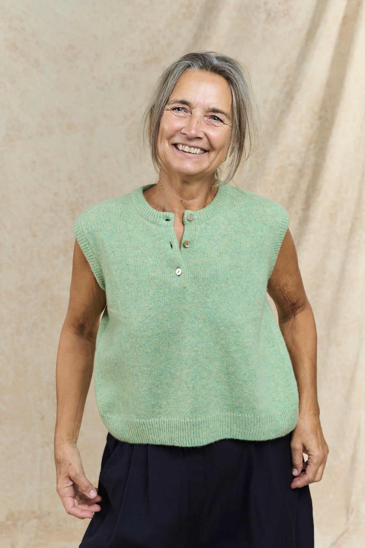 Joe Cashmere Vest - Dusty Aqua
