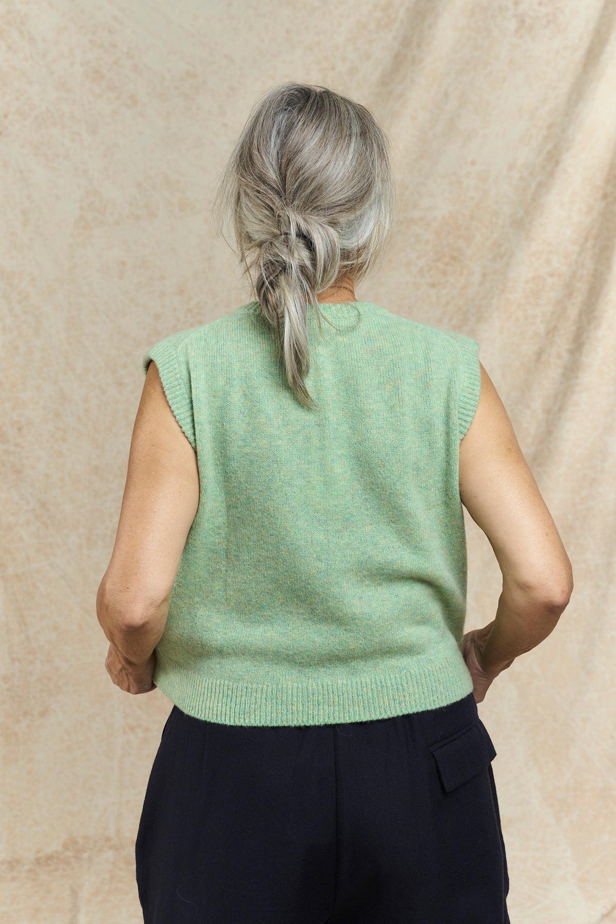 Joe Cashmere Vest - Dusty Aqua