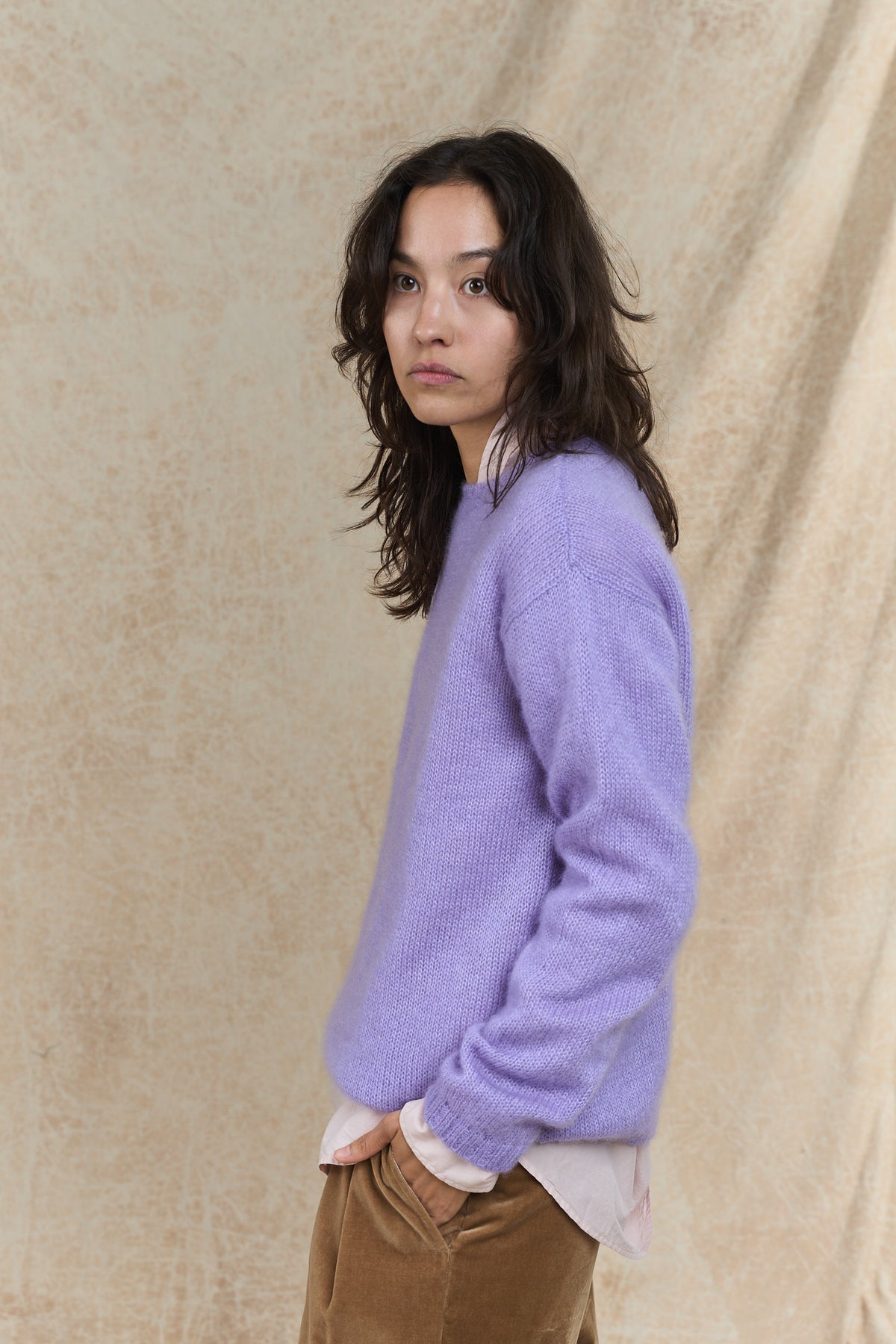 Piera Crewneck - Hand-loomed - Lavanda