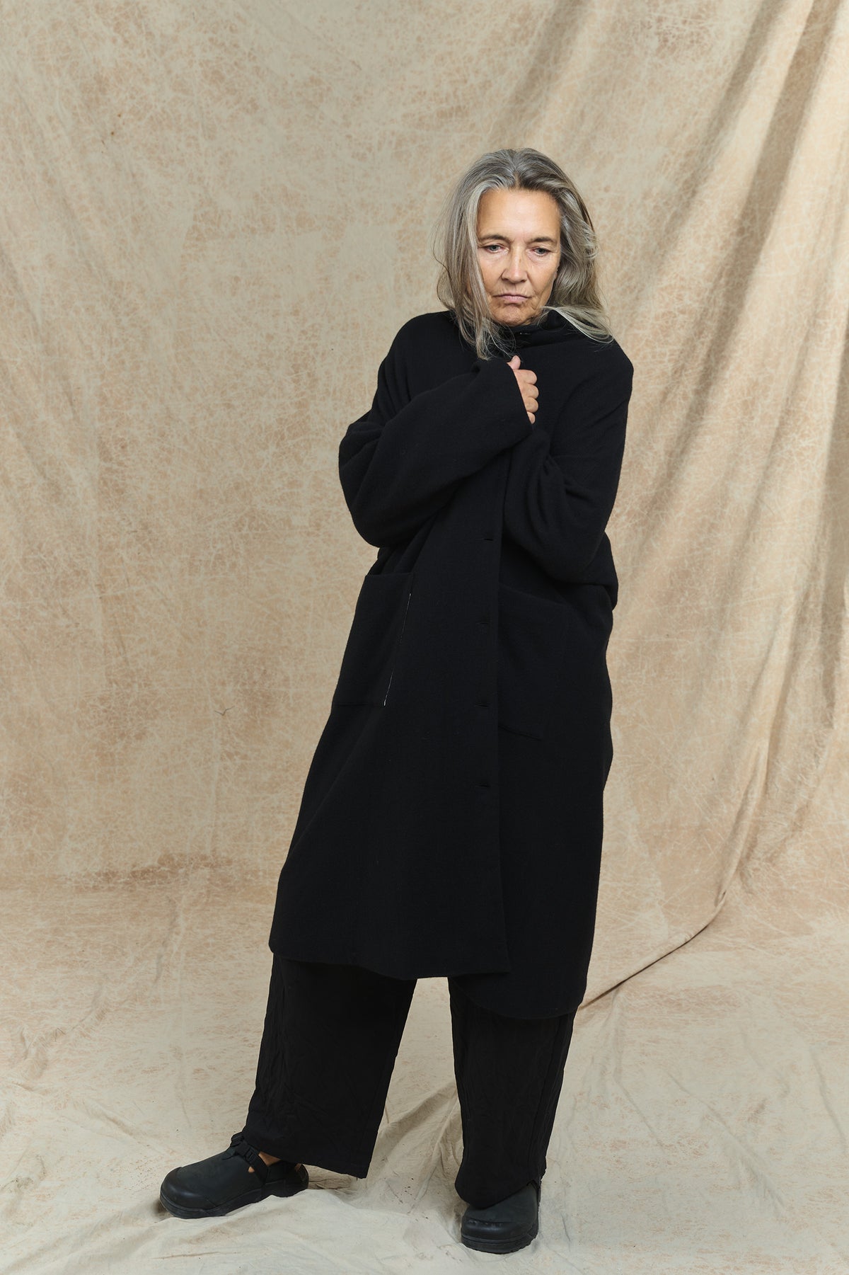 Cashmere Coat - P1802/TS986 - Black