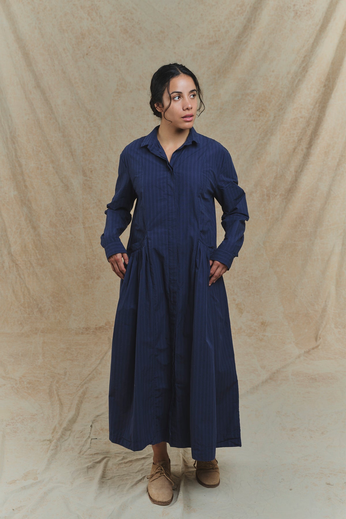 Sally Dress - Navy Stripe
