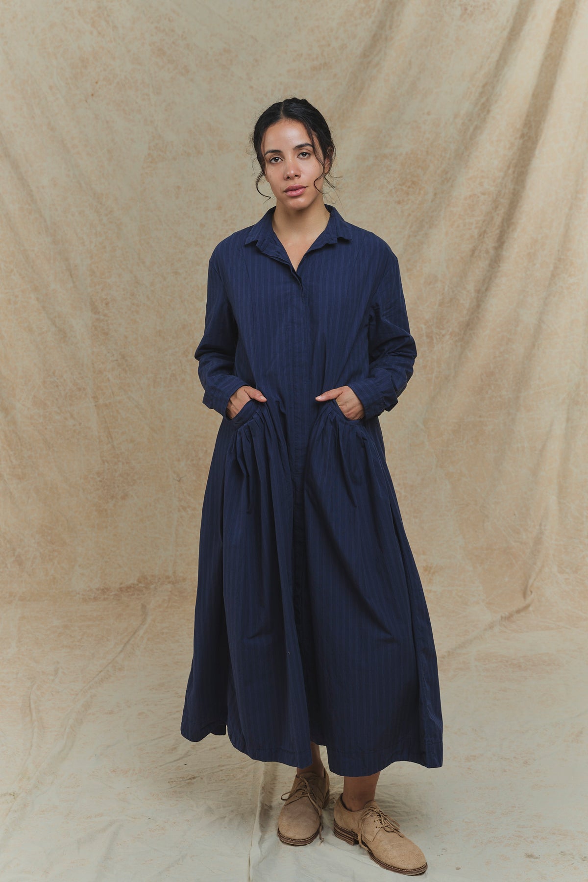 Sally Dress - Navy Stripe