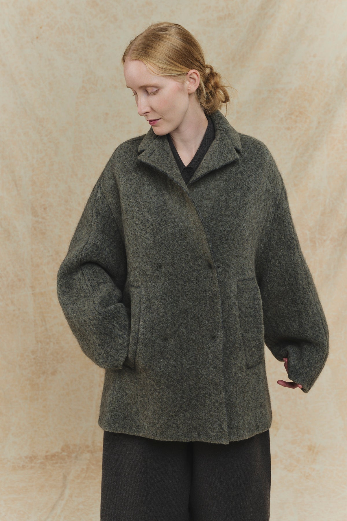 Bob's Coat - Double Breasted Jacket - 5182 - Lichen