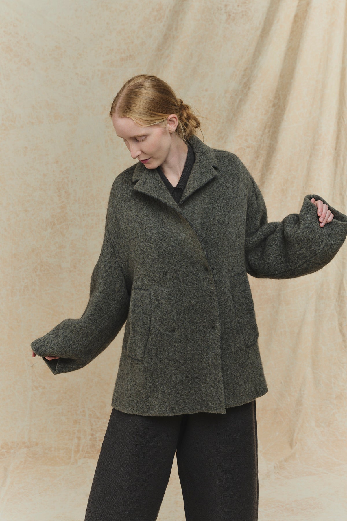 Bob's Coat - Double Breasted Jacket - 5182 - Lichen