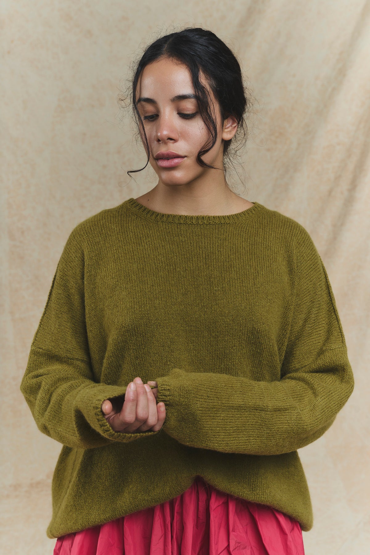 Cashmere Alpaca Sweater - P1890/TS998 - Olive