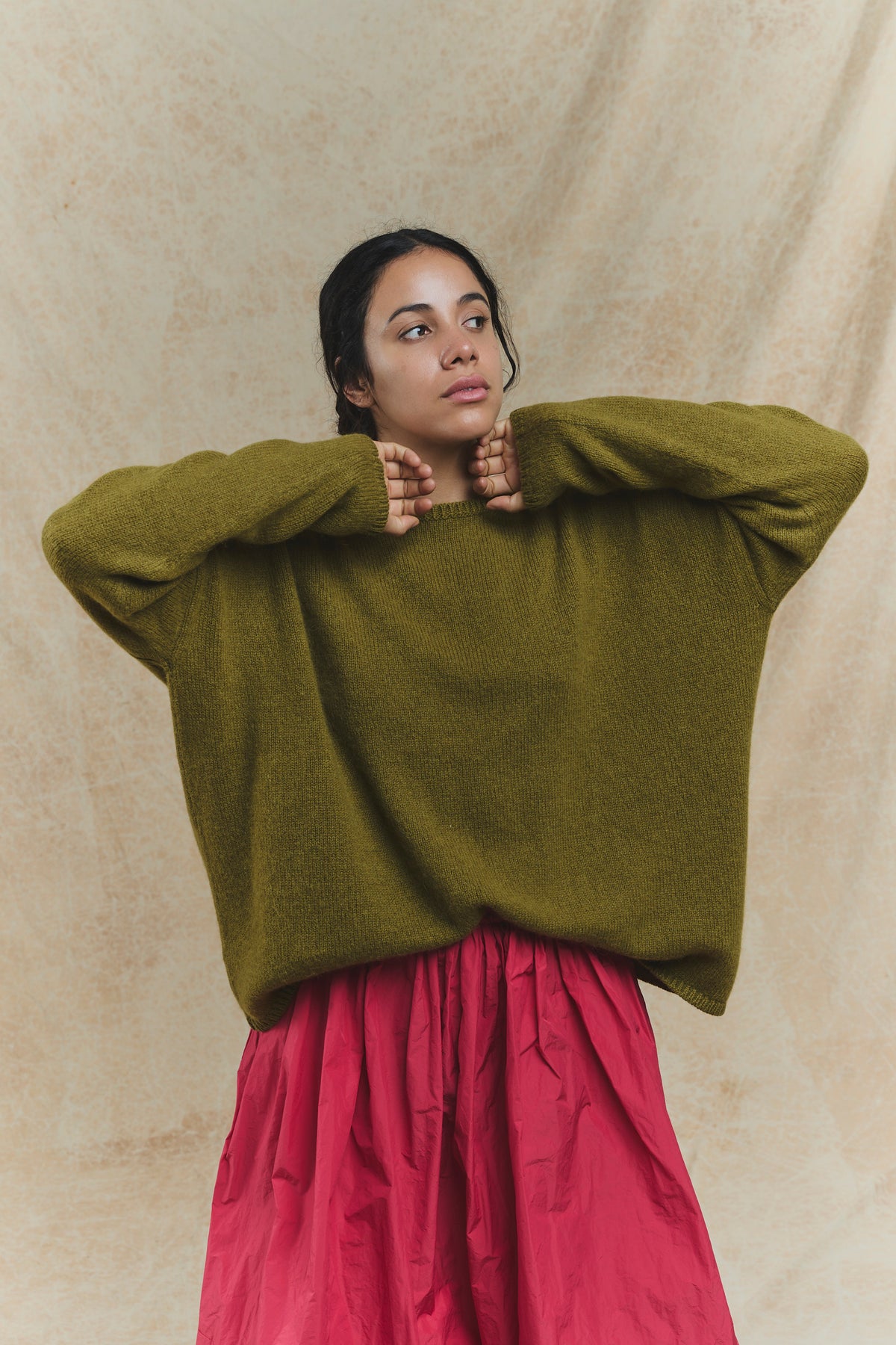 Cashmere Alpaca Sweater - P1890/TS998 - Olive