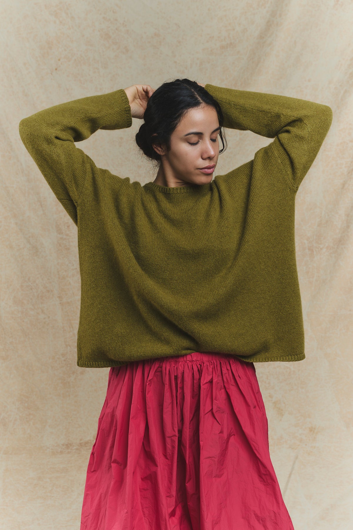 Cashmere Alpaca Sweater - P1890/TS998 - Olive