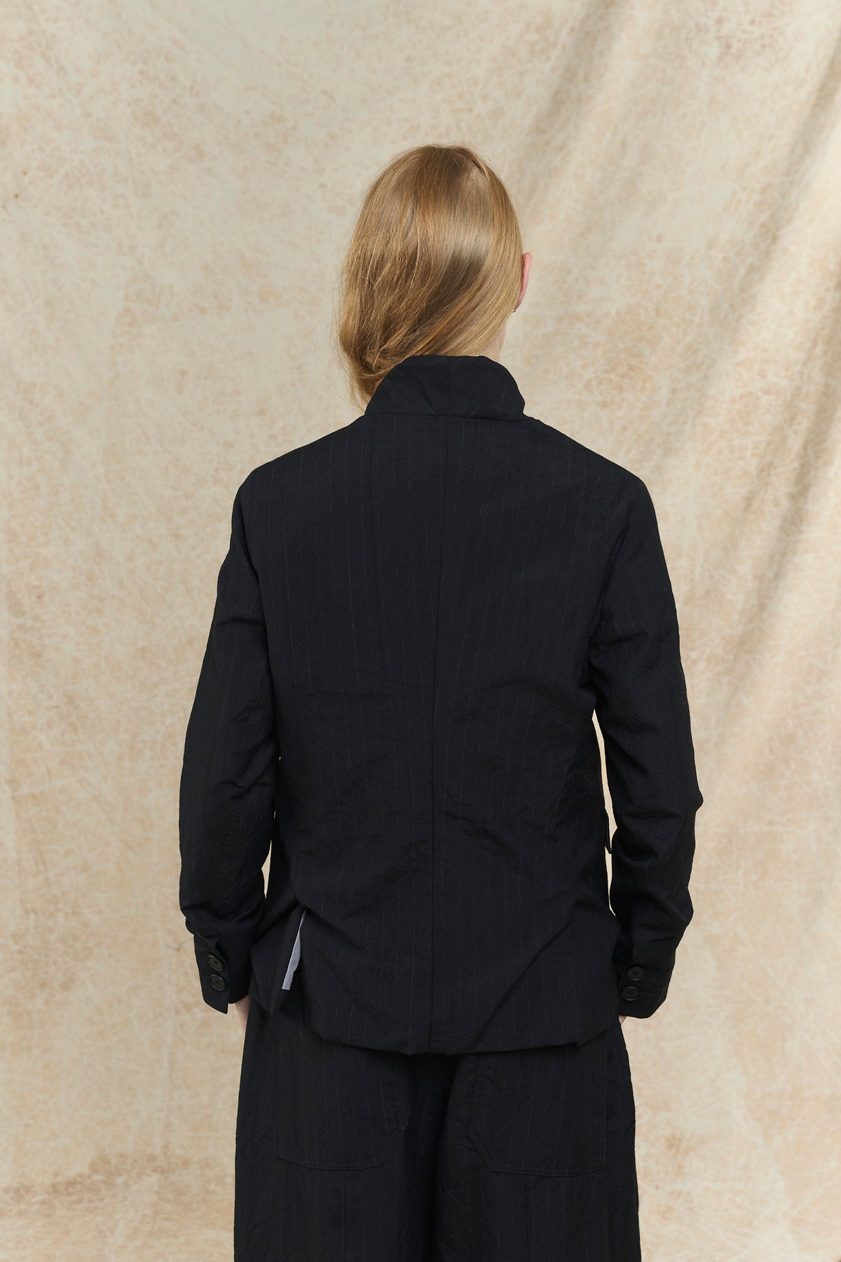 Giulia Jacket - Black Stripe Wool